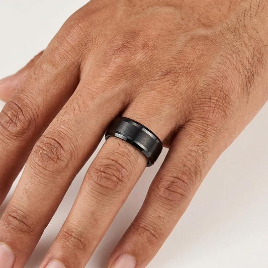 10mm Black Tungsten Ring