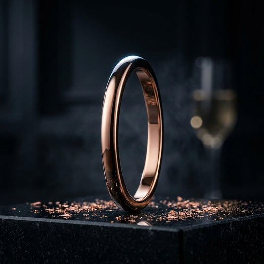 2MM Rose Gold Tungsten Wedding Band