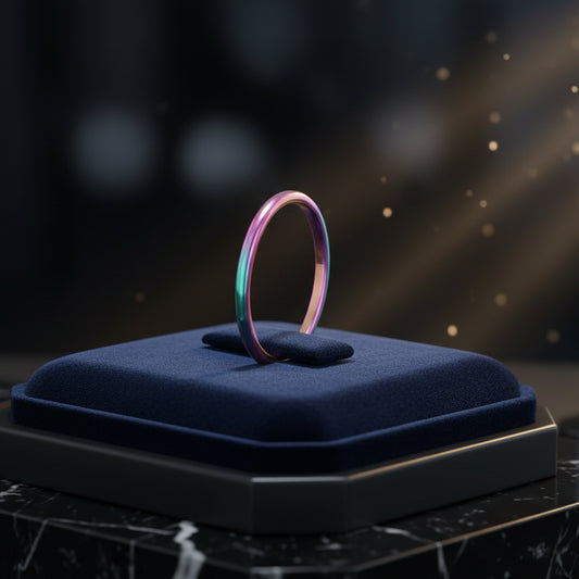 2mm Rainbow Polished Tungsten Arc Ring