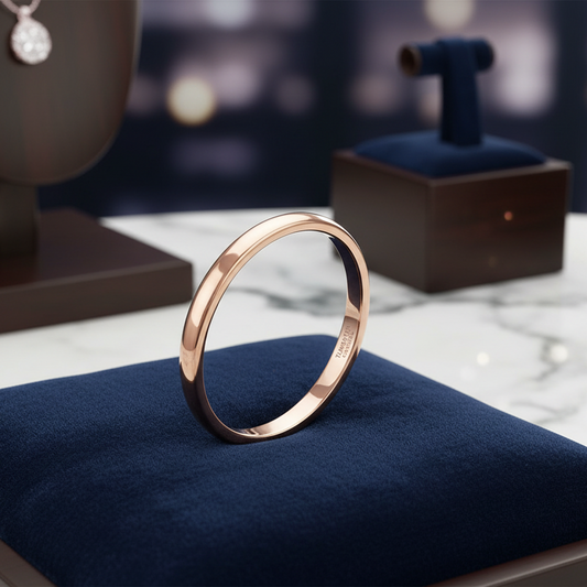 2mm Vintage Rose Gold Tungsten Carbide Engagement Ring