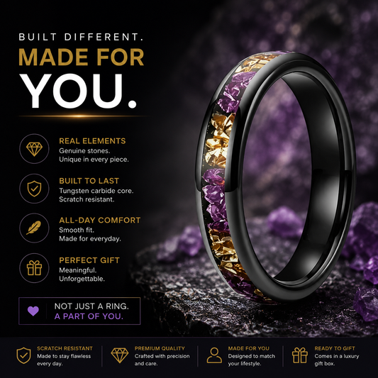 4mm Purple and Gold Tungsten ring