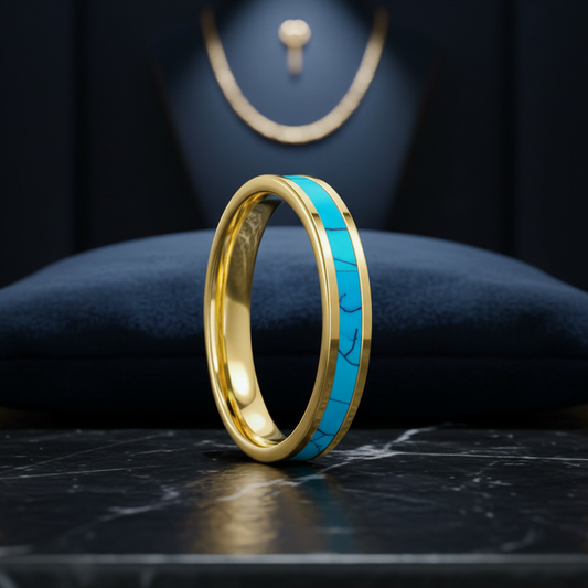 4mm_Tungsten_Turquoise_Stone_Inlaid_Ring