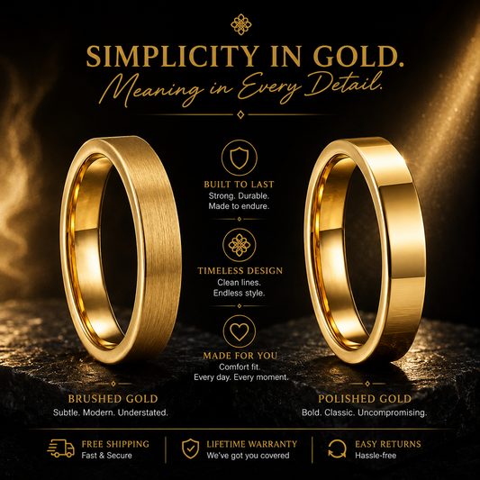 Gold Tungsten Ring for Women