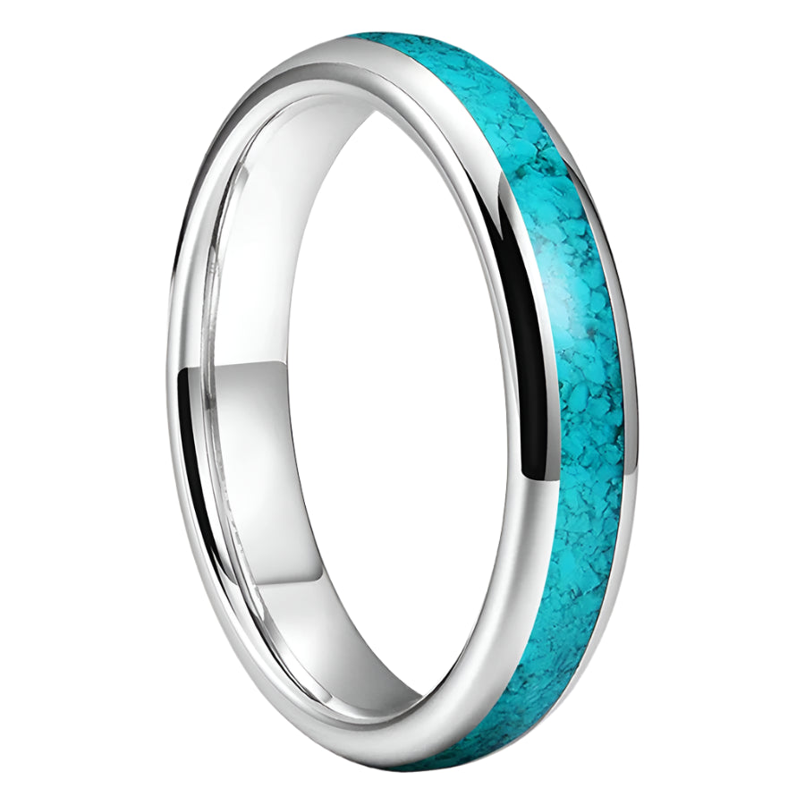 4mm Green-Turquoise Tungsten Carbide Ring