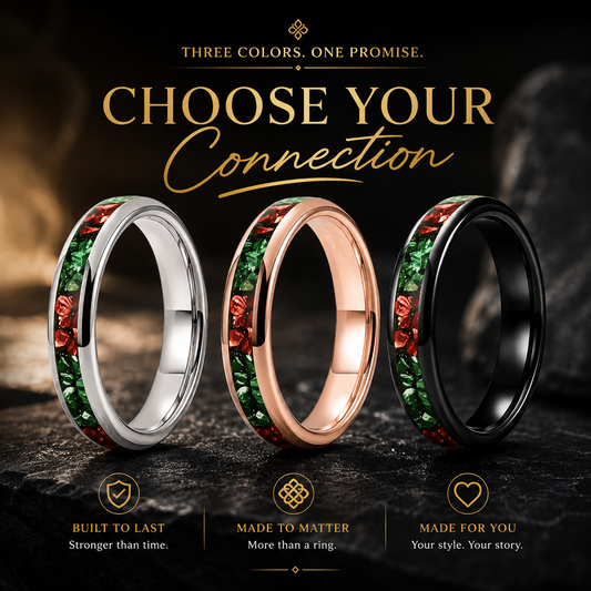 4mm Green and Red Tungsten Ring