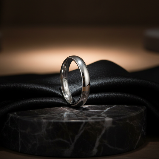 4mm Tungsten Ring I Love You Engraved