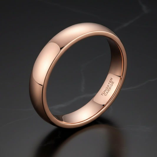 4mm Vintage Rose Gold Tungsten Carbide Engagement Ring