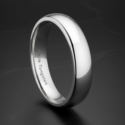 5mm White Tungsten Engagement Ring