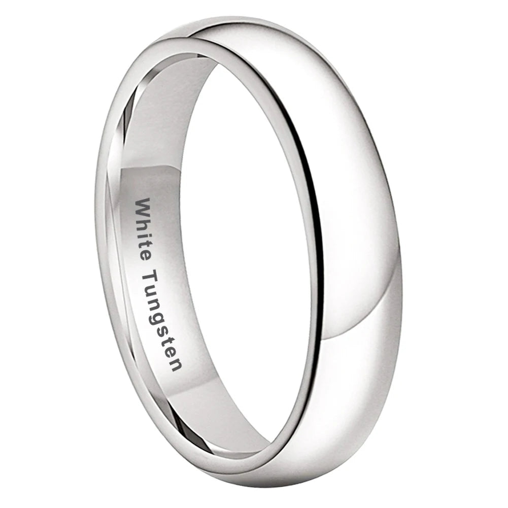 5mm White Tungsten Engagement Ring