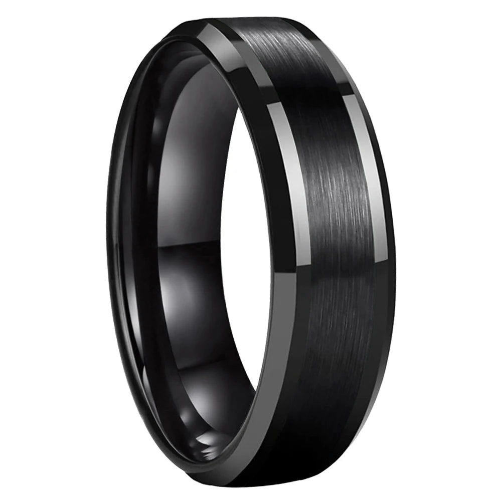6mm Brushed Tungsten Wedding Band