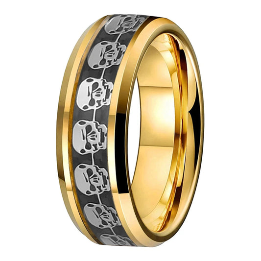8MM Tungsten Skull Ring