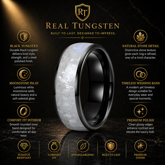 Moonstone Tungsten Ring
