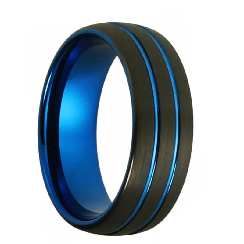 8mm_Black_and_Blue_Tungsten_Ring
