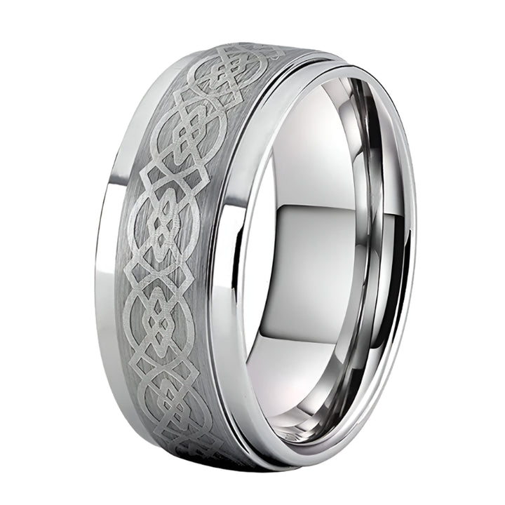 8mm Silver Brushed Tungsten Ring
