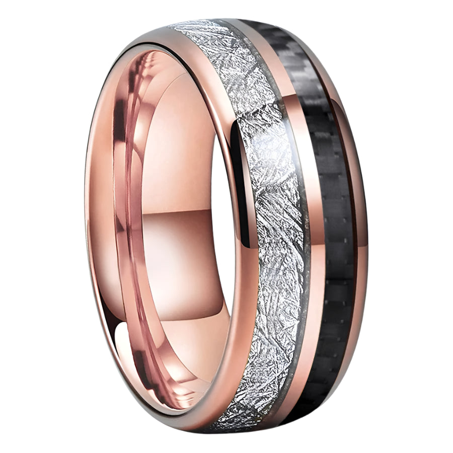 8mm Tungsten Carbide Meteorite Ring