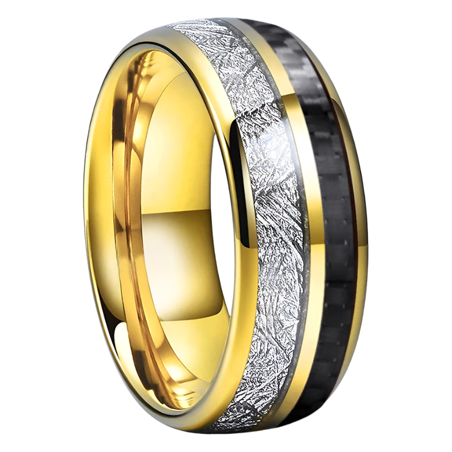 8mm Tungsten Carbide Meteorite Ring