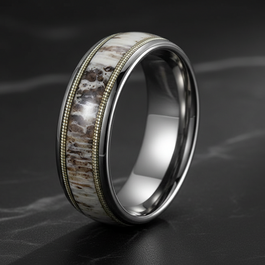 8mm_Tungsten_Deer_Antler_Ring_with_Guitar_String_Inlay