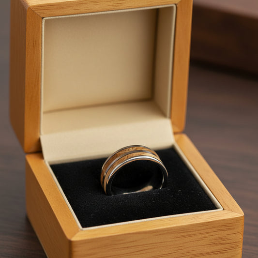 8mm_Tungsten_Ring_with_Whiskey_Wood_Inlay