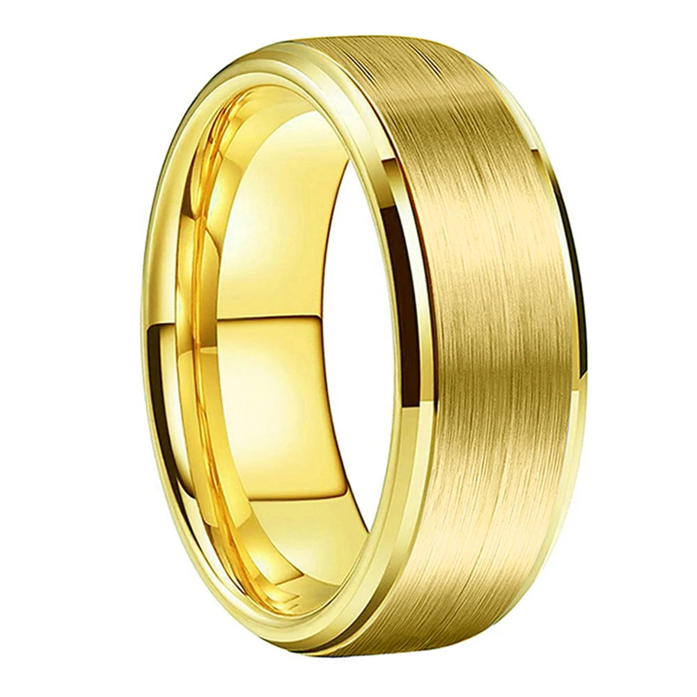 Yellow Gold Tungsten Ring