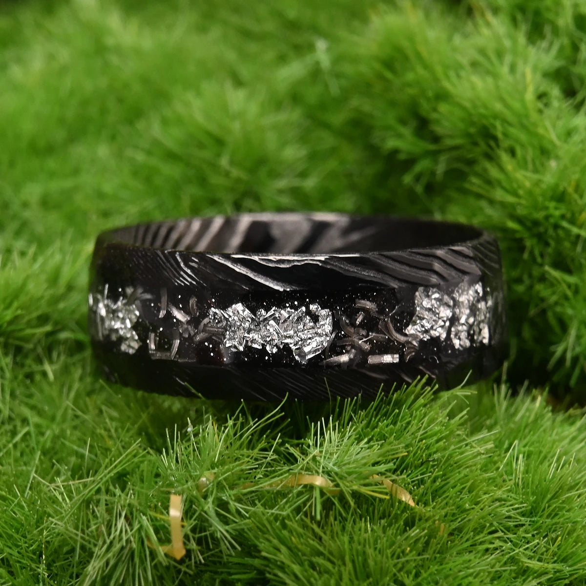 Black Damascus Steel Ring