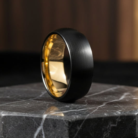 Black Gold Tungsten Ring