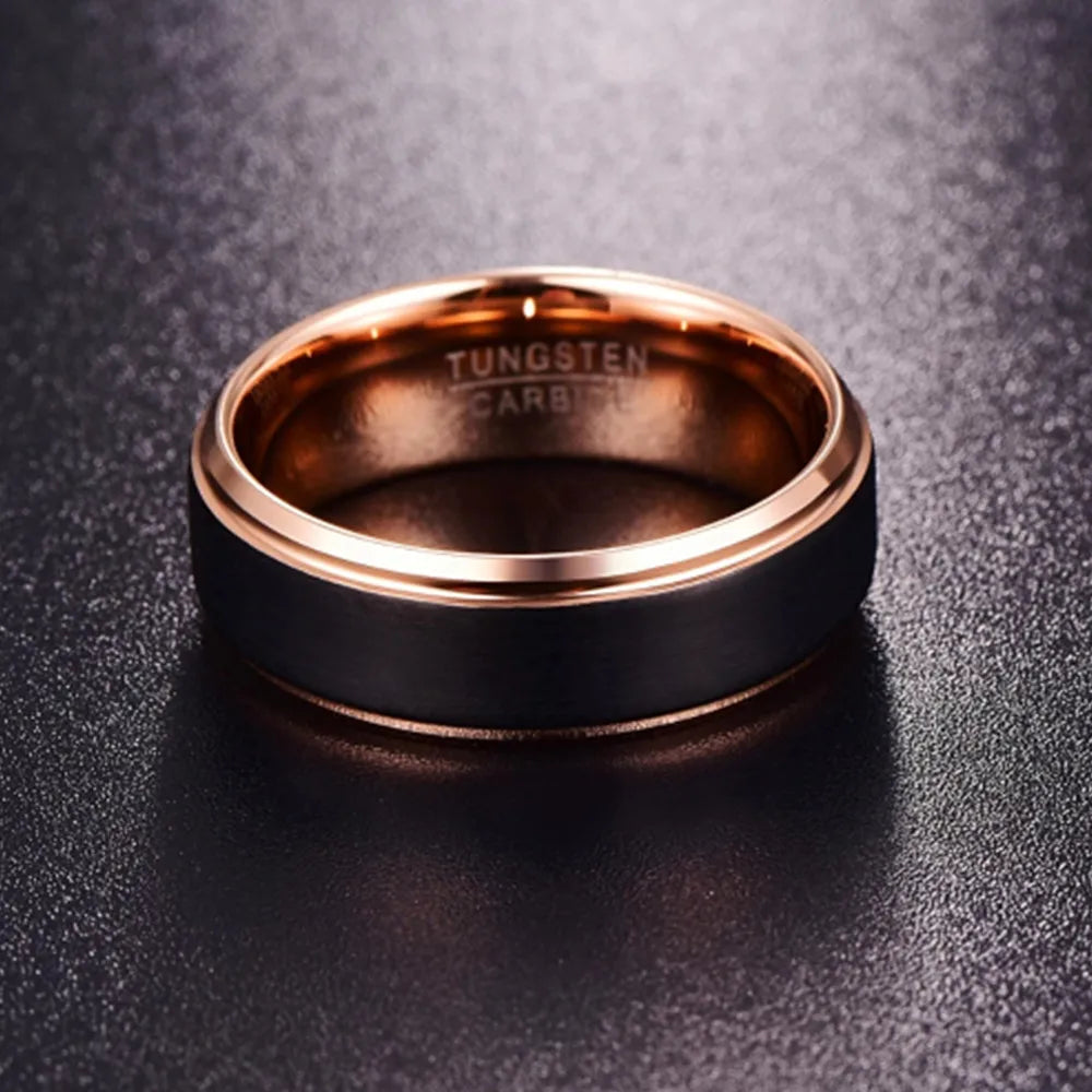 Black Rose Gold Tungsten Ring