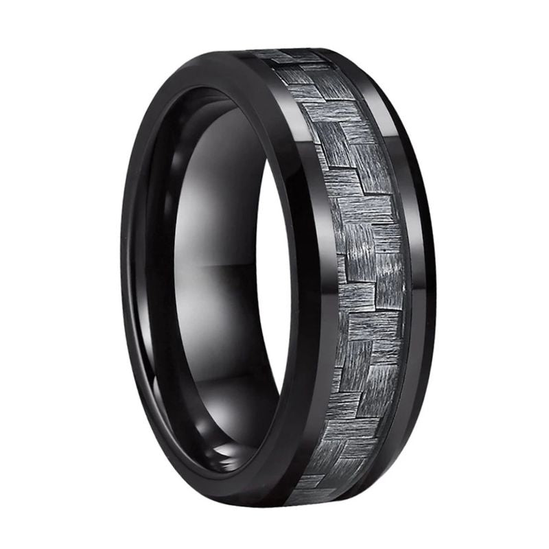 Black Carbon Fiber Wedding Band