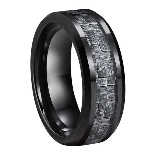 Black Carbon Fiber Wedding Band