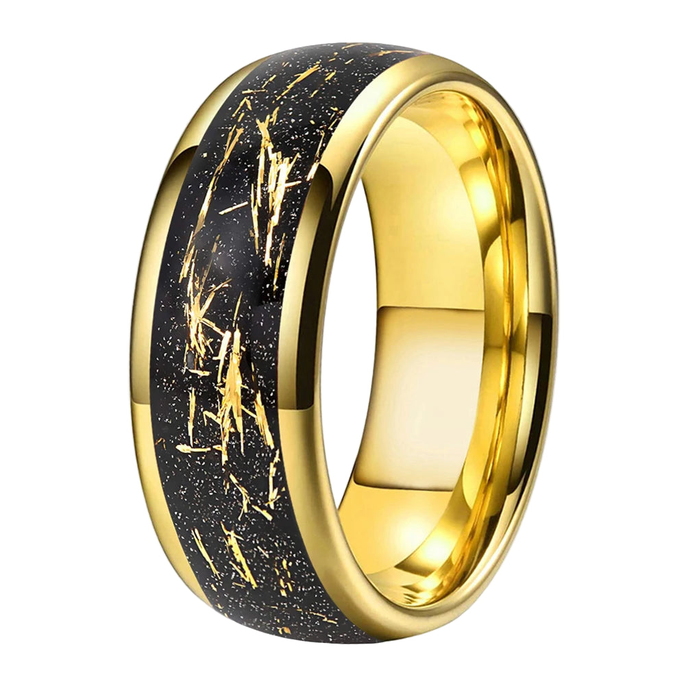 Black Gold Foil Tungsten Ring