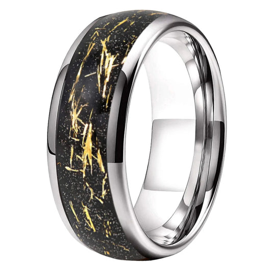 Black Gold Foil Tungsten Ring