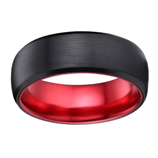 Black Red Tungsten Ring