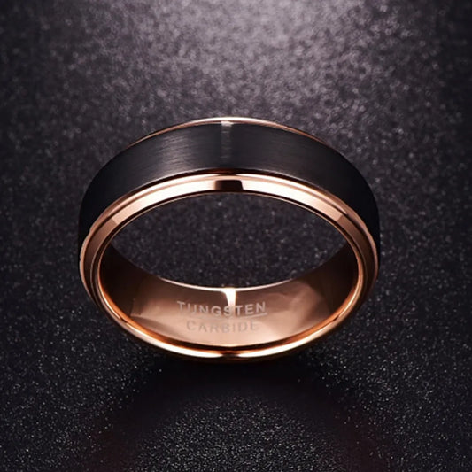 Black Rose Gold Tungsten Ring