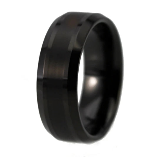 Black Tungsten Engagement Ring.