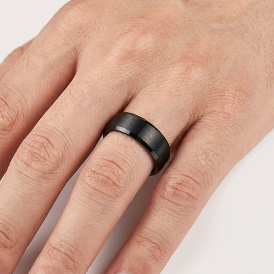 Black Tungsten Promise Ring