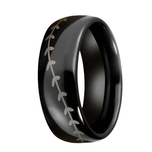 Black Tungsten Ring Engraved