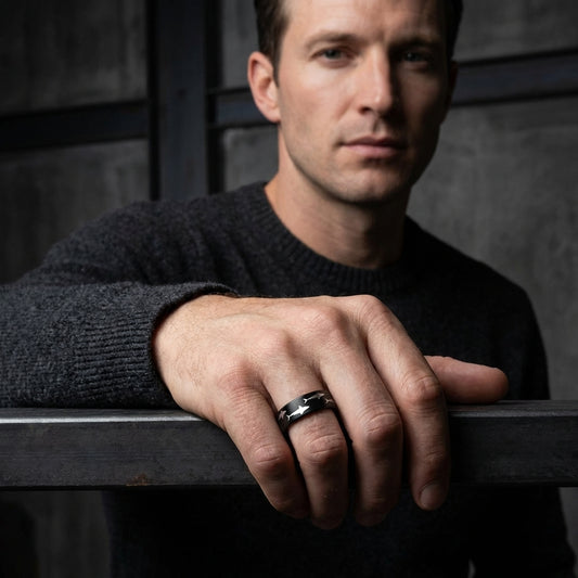 Black Tungsten Shark Ring – Bold Ocean-Inspired Design