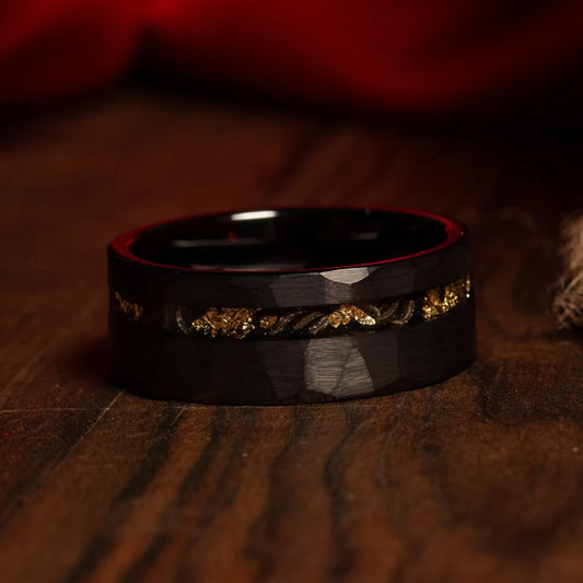 black tungsten engagement ring
