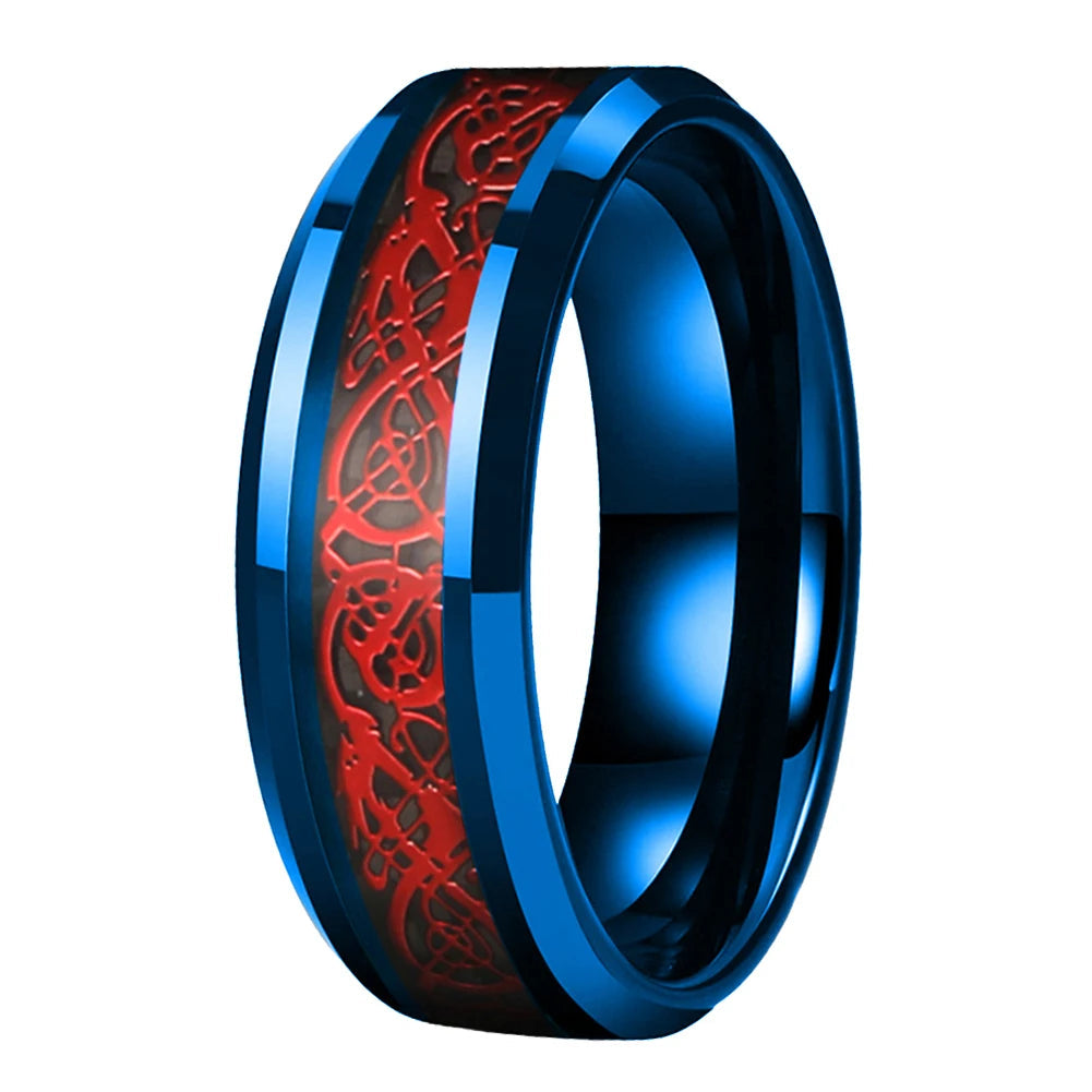 Dragon Engraved Tungsten Ring
