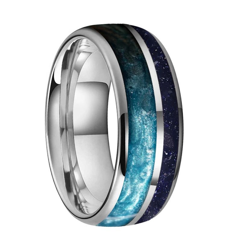 Blue Sandstone Tungsten Ring