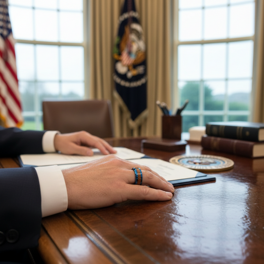 Blue Koa Wood Tungsten Ring