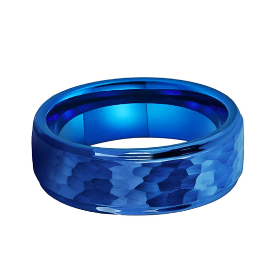 Blue Tungsten Mens Wedding Ring