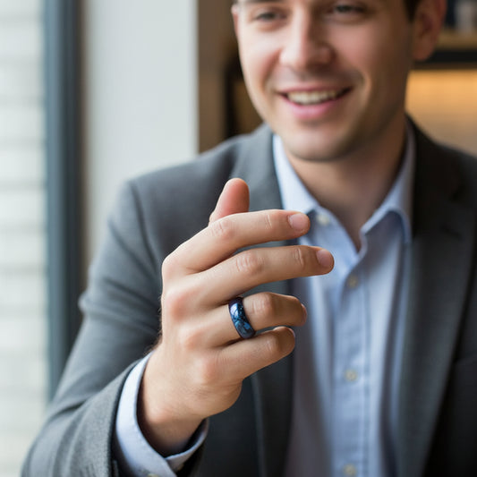 Blue Tungsten Men’s Ring