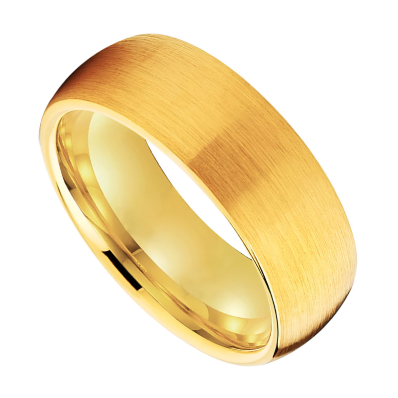 Brushed Gold Tungsten Ring