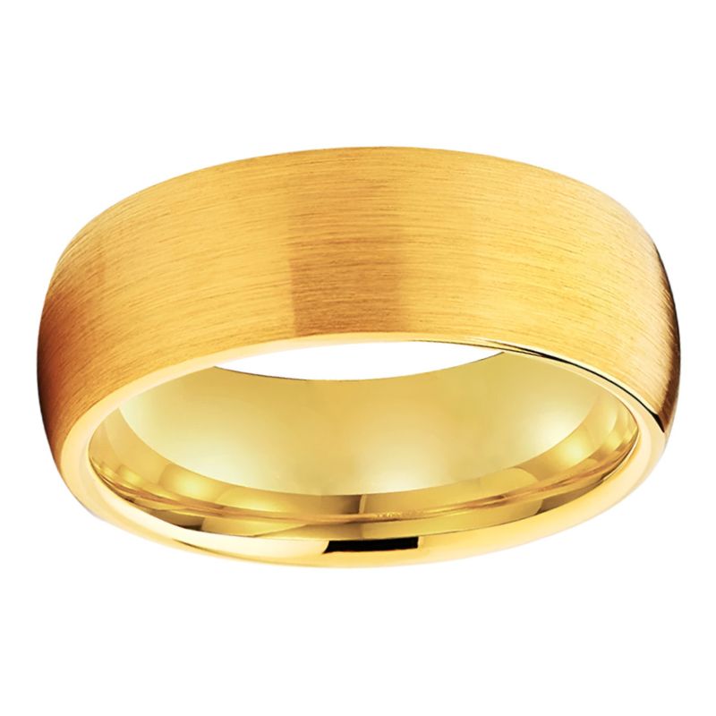 Brushed Gold Tungsten Ring