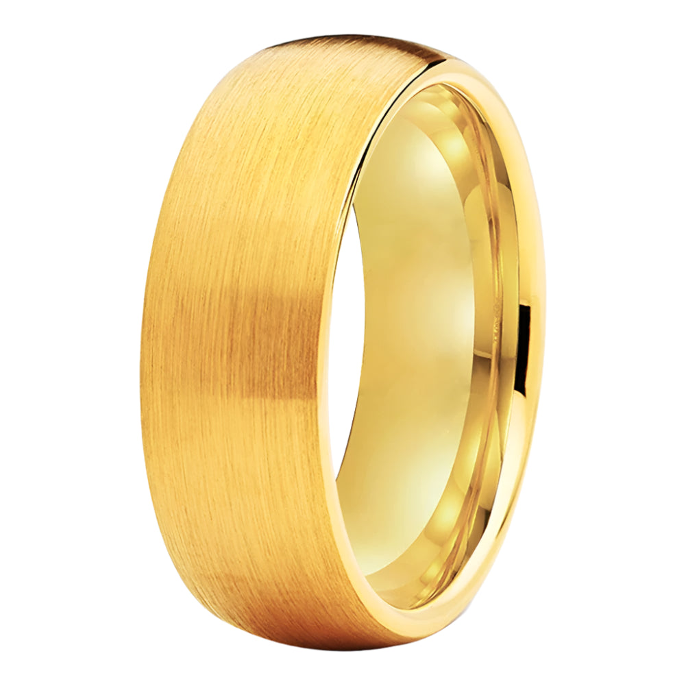 Brushed Gold Tungsten Ring