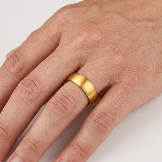 Brushed Gold Tungsten Wedding Band – Golden Pact