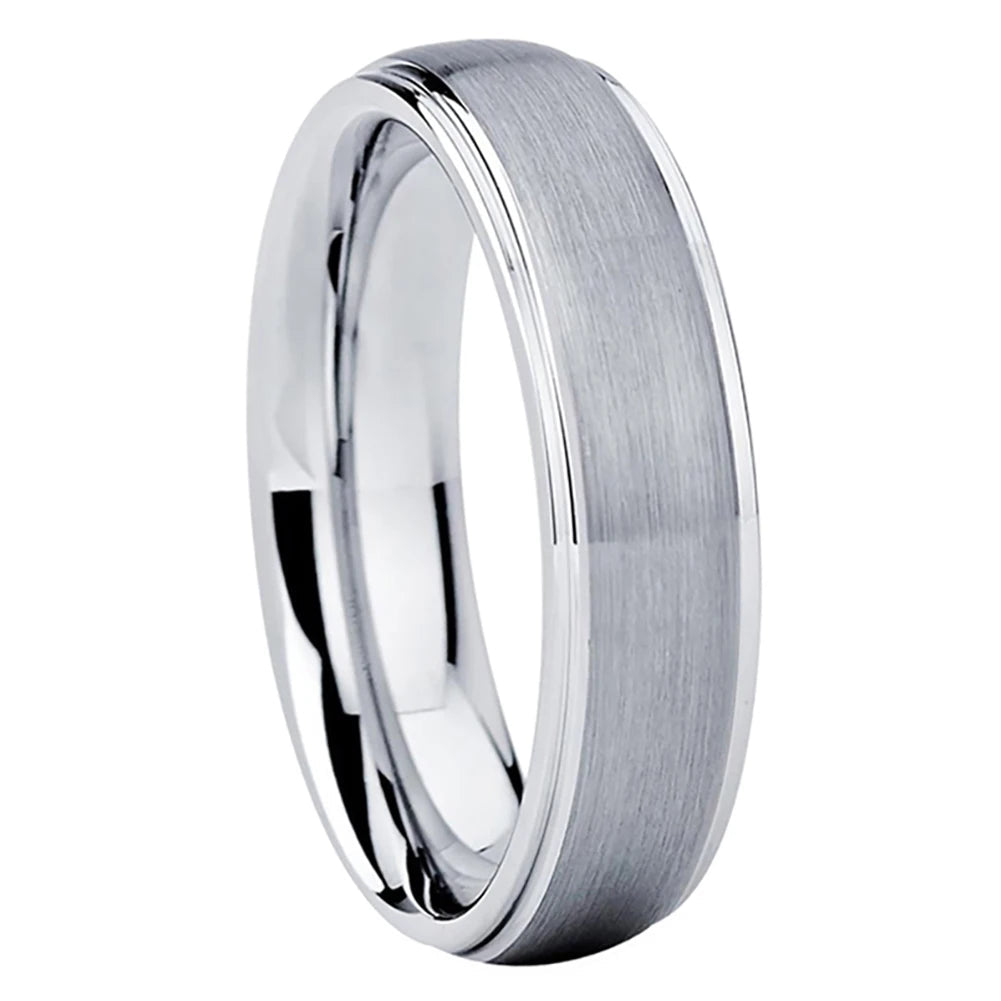 Brushed Silver Tungsten Wedding Band