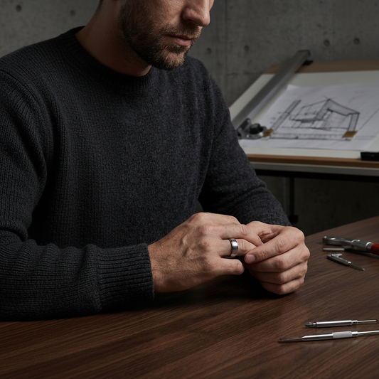 6mm Brushed Tungsten Carbide Ring with Stepped Edges