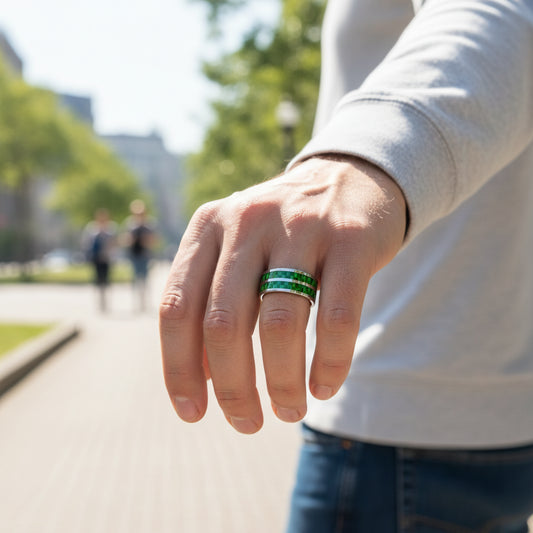 Carbon Fiber Groove Tungsten Wedding Band