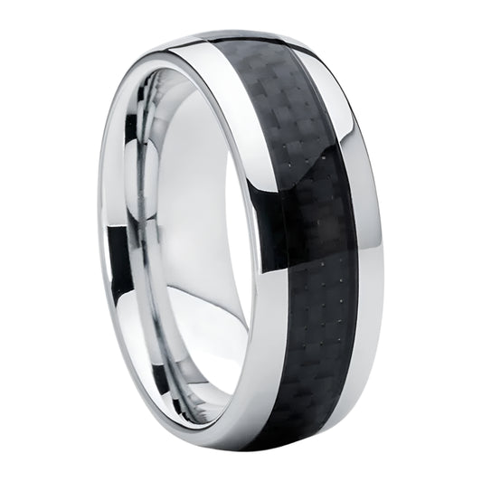 Carbon Fiber Inlay Tungsten Ring